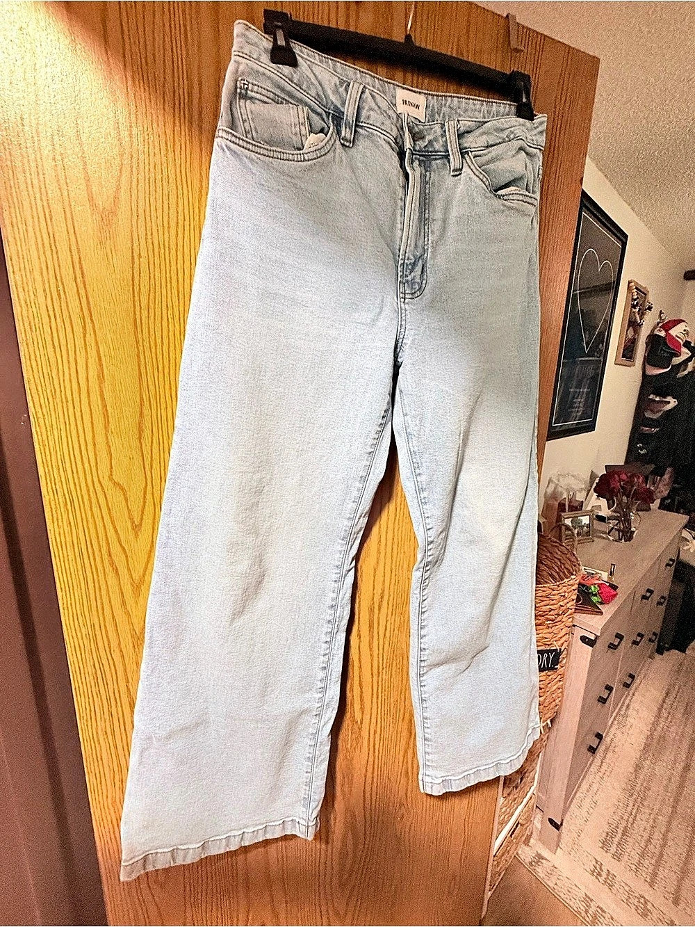 HUDSON Wide Leg Jeans in Blue Waist 28